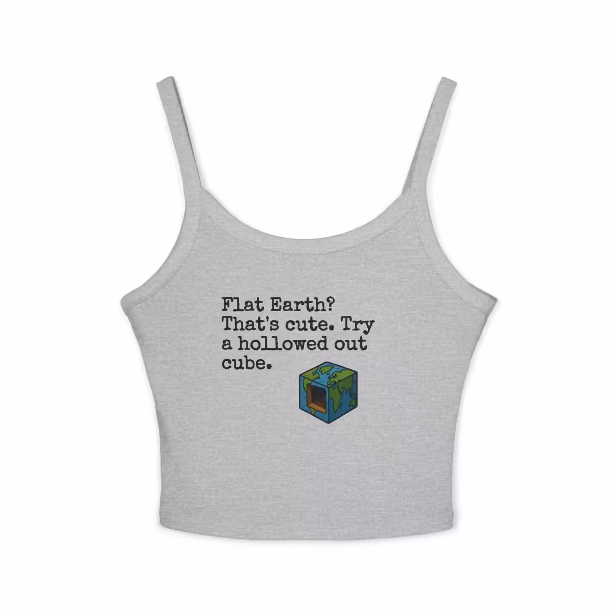 Hollowed-Out Cubed Earth Women's Spaghetti Strap Tank Top